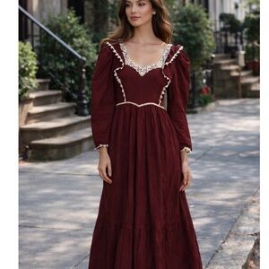 Gunne Sax by Jessica  70's/80's full length Prairie dress size 13